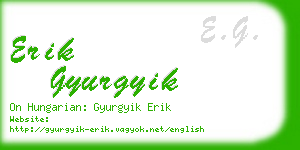 erik gyurgyik business card